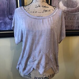 RW&Co beaded Blouse sz M